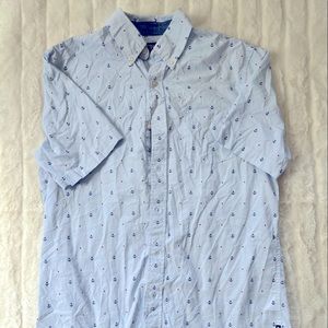 Men’s Short Sleeve Dress Shirt with Anchors